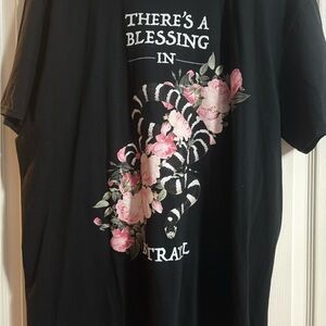 Black “Betrayal” Tee with Pink Snake Design in XL